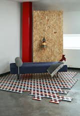 Luisa Aldana founded Ícono Taller, a handcrafted ceramic tile company, with her brother three years ago. They work with clients to create custom colors, patterns, shapes, and sizes, adding to an ever-widening library of designs that range from traditional to contemporary. Above, the company’s graphic tile floor is pictured alongside a Folies daybed, a lamp by Ángela Ramos, and accessories by GRES and Folies.
