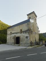 The 16th-century Basque church that Tas Careaga and architect Carlos Garmendia converted sits in the small town of Sopuerta, Spain, about a half hour west of Bilbao. The lush lot is flanked by a wooded hillside.