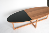 The Me-sa coffee table is constructed from American white oak and Richlite, a durable and eco-friendly material made from post-consumer recycled paper. "Our customers trusting us to make a table where they will share so many memories over the years is a huge honor," says Summers.