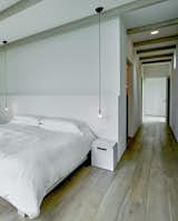 A view of the minimalist master bedroom.