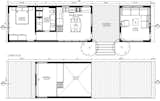 The floor plan of this 14 foot by 56 foot-wide modular home.