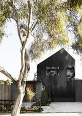 A look at the home's front facade. In a Melbourne suburb, Splinter Society Architecture designed the versatile home for Mark and Cara Harbottle and their three young children.