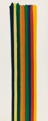 Singing,&nbsp;by Morris Louis, is a muted rainbow of nearly rectilinear columns.