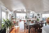 Gosport double-decker houseboat living room