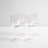 LSA International Otis White Wine Glasses Set of Four