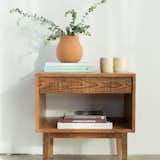Avocado Green Natural Reclaimed Wood End Table