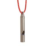 Sound is one of the best ways to alert rescue workers that you are trapped. A lightweight whistle you can wear around your neck, like the Vargo Titanium Emergency Whistle, will allow you to signal for help without losing your voice if you’re stuck somewhere.