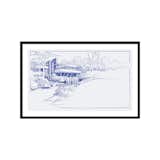 Fallingwater Blueprint by Larry Hunter Art Print