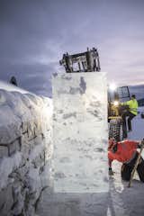Construction of the winter portion of Icehotel took nearly two weeks.