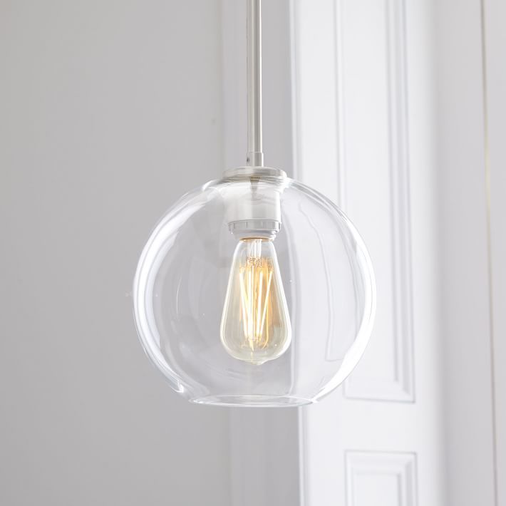 West Elm Sculptural Glass Globe Pendant 