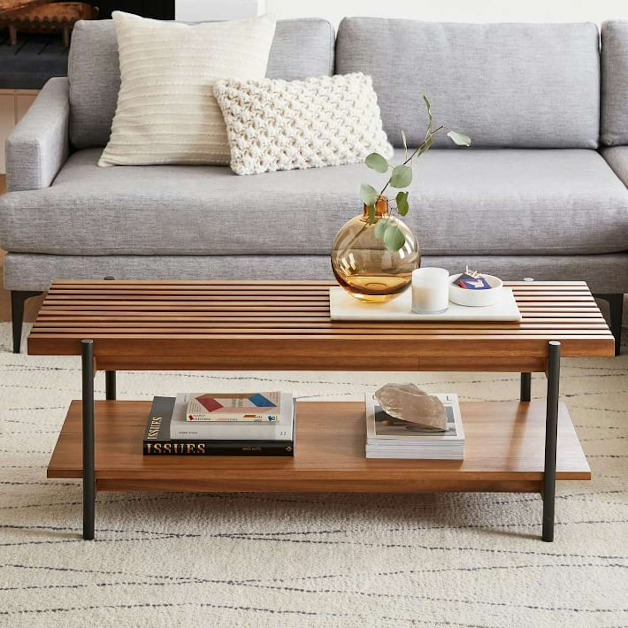 West Elm Slatted Wood Coffee Table by West Elm Dwell