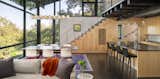 Rollingwood Residence by Lake|Flato Architects open kitchen, dining room, and living room