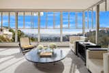 The living room overlooks sweeping views of Los Angeles.