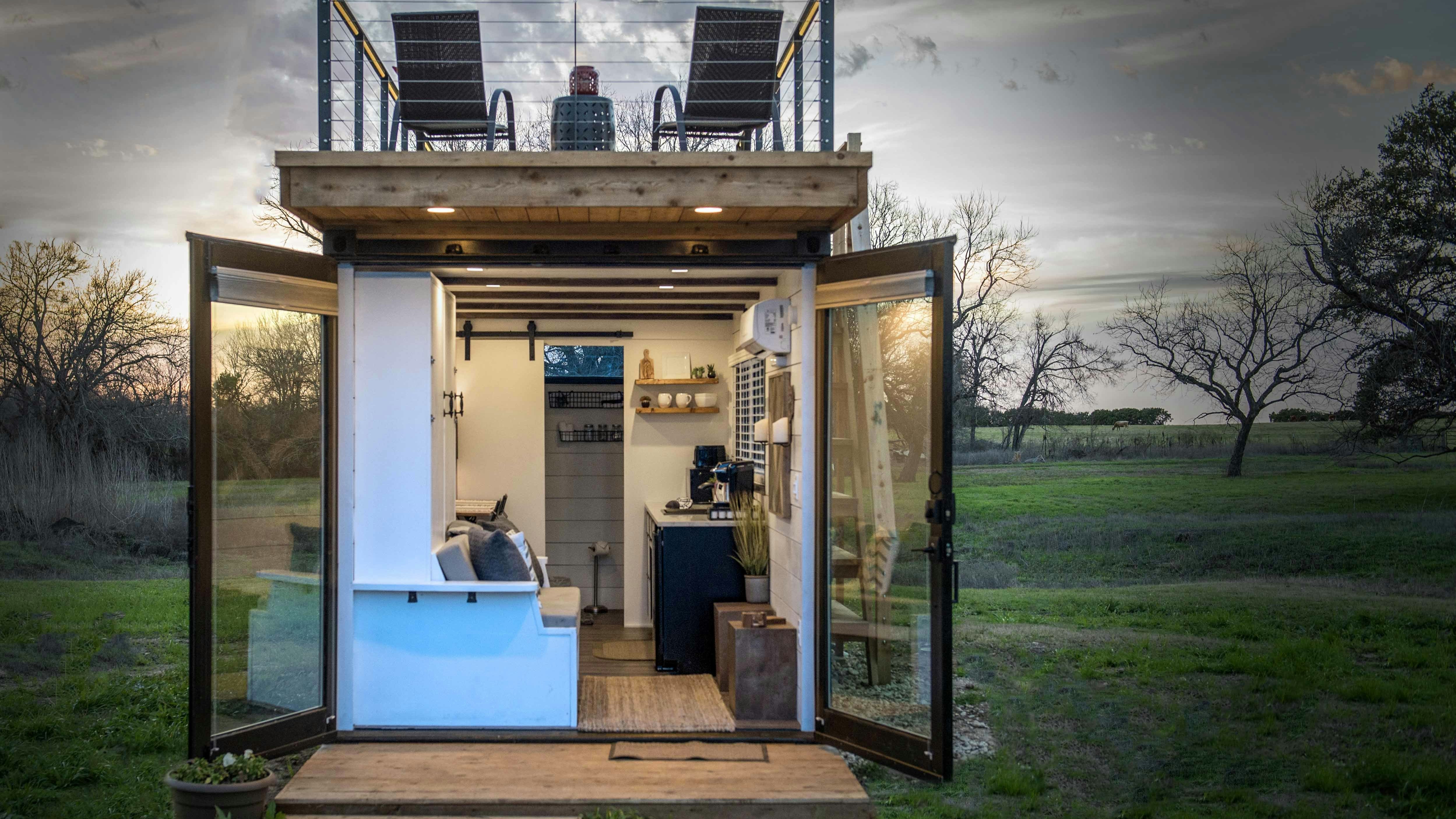 20ft x 8ft Kiosk/Shop Shipping container This Texas Company is Turning Shipping Containers into Double-Decker Tiny Homes - Dwell