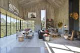 An asymmetrical, pitched roof lends the living and dining area the unhindered spaciousness of an agricultural building.