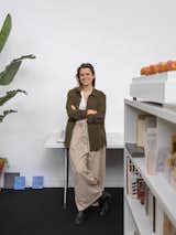Designer Anna Saint Pierre, who invented the recycled flooring product Granito, at her studio.