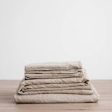 Cultiver Natural Linen Sheet Set With Pillowcases