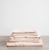 Cultiver Blush Linen Sheet Set With Pillowcases