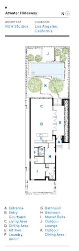 Atwater Hideaway floor plan  Photo 14 of 14 in A Boxy Los Angeles Bungalow Conceals a Secret Garden