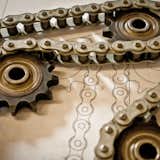 A chain drive and sketch from designers and fabricators Turner Exhibits.