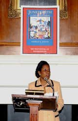 Congresswoman Sheila Jackson calls for Juneteenth to be a National Holiday in 2003.&nbsp;