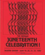 A poster for Seattle’s first Juneteenth celebration in 1980 cues up a days-long celebration.
