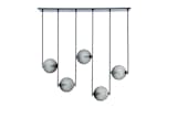 The designers at Ladies &amp; Gentlemen&nbsp;Studio created this fixture as part chandelier and part room divider. Featuring glowing globes suspended between thin metal bars, it comes with a standard set of five elements, but it can be customized.