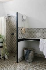 A look at the bathroom, which features antique tiles and fixtures.&nbsp;