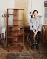 Designer Casey Lurie sits beside a piece from his Everyday Shelving project.  Photo 2 of 13 in The Dwell 24: Casey Lurie