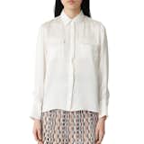 Maje Button-Up Silk Shirt
