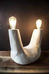 A table lamp carved by Love