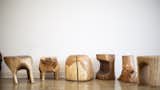 Love's hand-carved stools are all unique and each one is made from a singular piece of wood  Photo 9 of 12 in Designer to Know: Ian Love