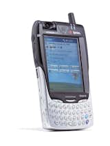 Speakerphone option, organizer, rotating camera, built-in keyboard, MP3 capability, touch screen and stylus, wireless Web and email. Operates on Microsoft Pocket Phone 2002 software. 8.4 ounces, 5.8 x 3.3 x 0.9 inches. Starts at $650.  Photo 5 of 6 in Inspecting Gadgets
