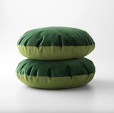 Schoolhouse Green Velvet + Wool - Circle Pillow