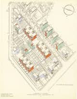 Le Corbusier, along with his&nbsp;cousin Pierre Jeanneret,&nbsp;created six typologies for the residences, including the triplex "zigzag" design of the recently listed unit. Two of the zigzag structures were built—shown here in the lower-left corner of this schematic.