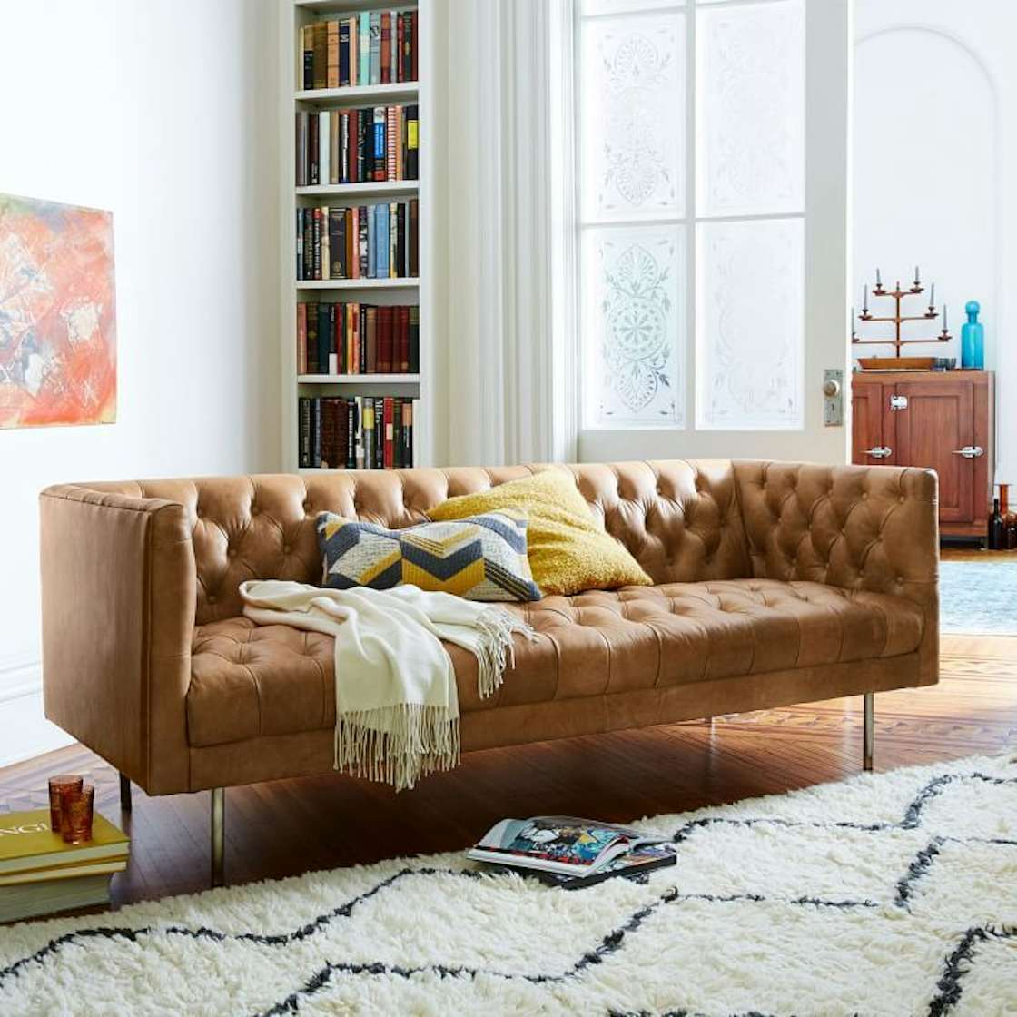 Photo 1 of 1 in West Elm Modern Chesterfield Leather Sofa Dwell