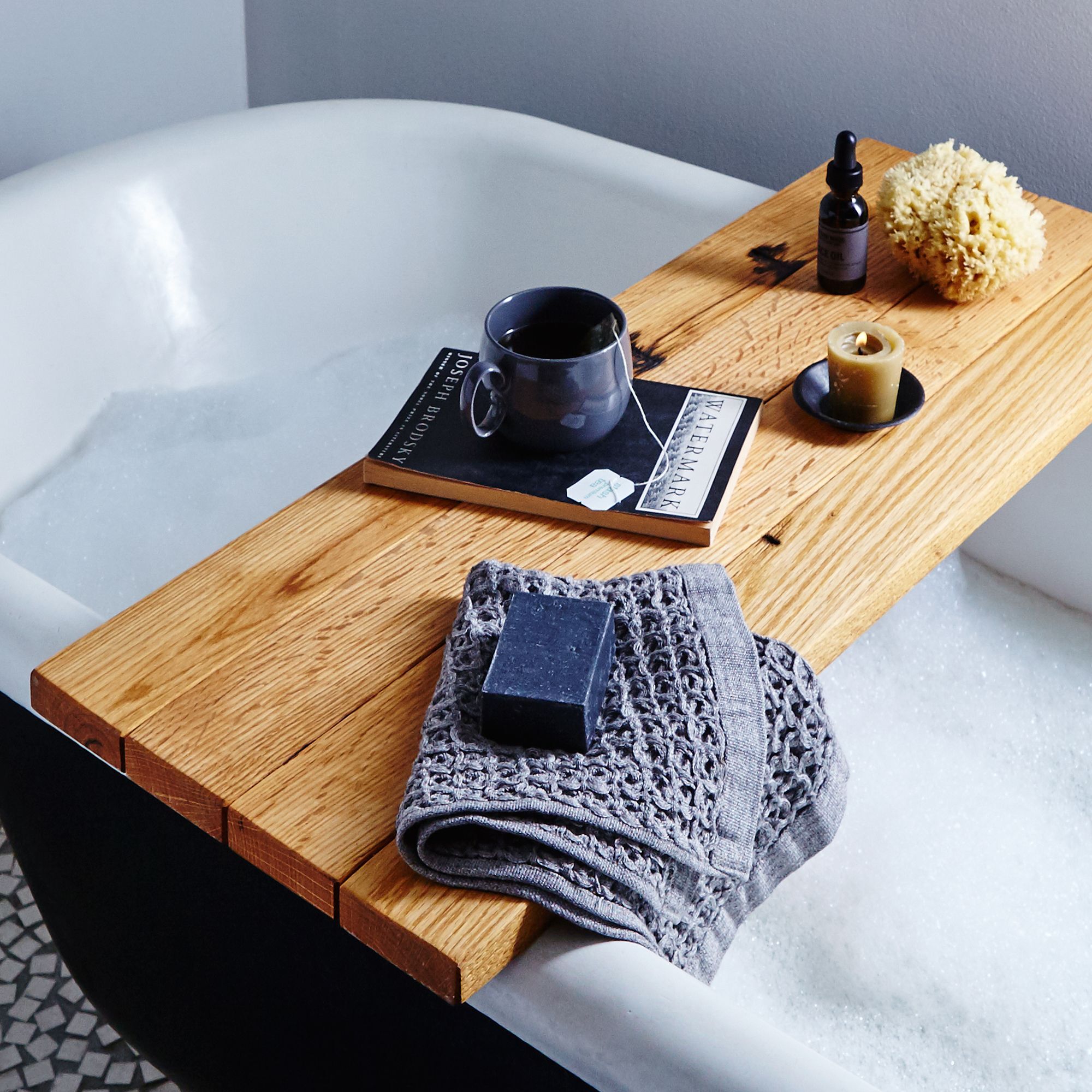 Peg and Awl Natural Wood Tub Caddy