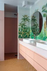 Aranza Garcia, founder of Mexican design firm Chuch Estudio, is excited to see more individual expression in 2023—such as this bathroom in a home by Norwegian architect Margit-Kristine Solibakke Klev that features leafy wallpaper from Etsy retailer AwallonDesign.
