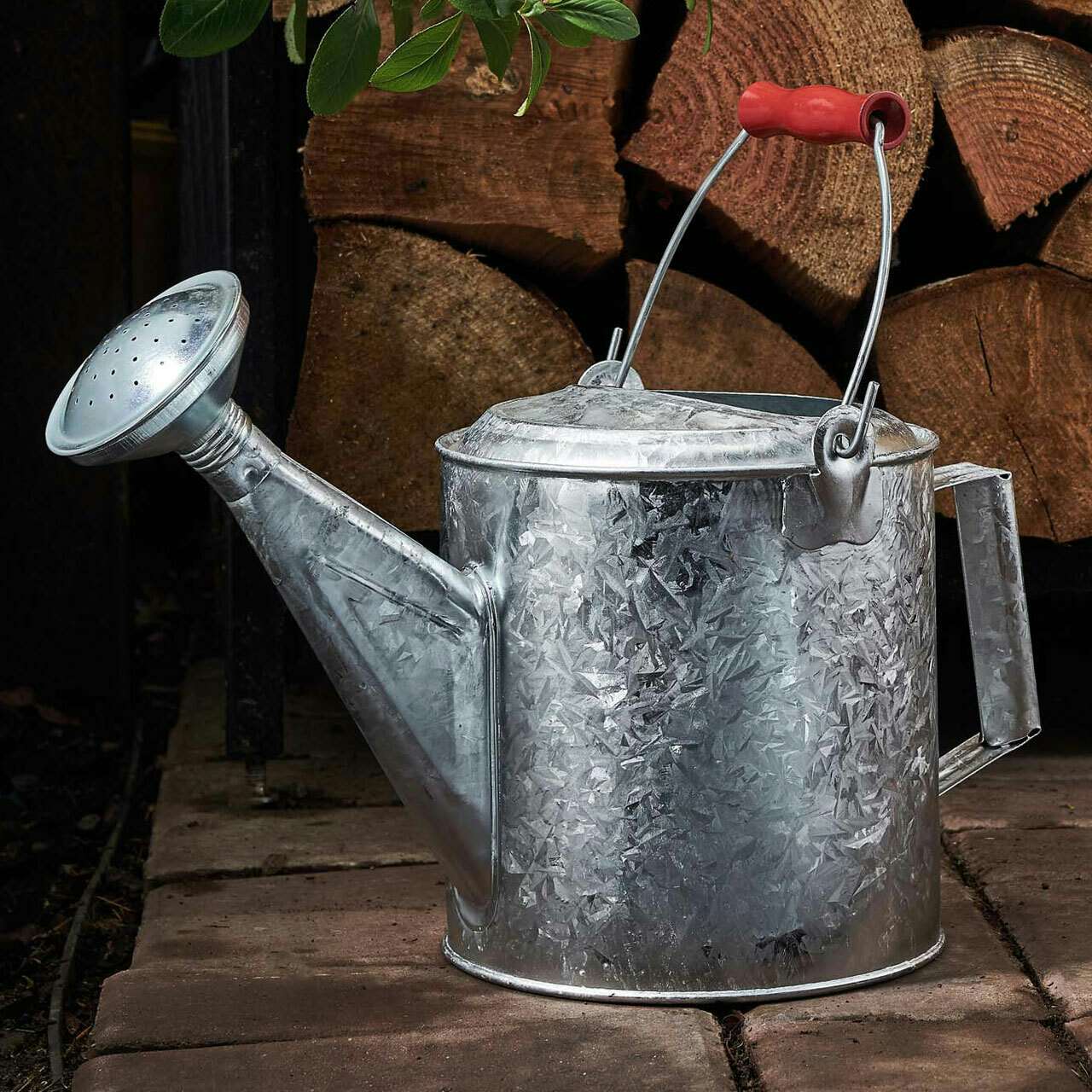 Garrett Wade Galvanized Watering Can With Wooden Handle by Garrett Wade