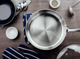 Brigade Kitchen’s stainless steel sauté pan can be had for $85.