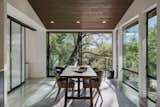 Matt Fajkus Architecture carefully sited the office space of its Creekbluff studio project to take full advantage of tree canopy for both quality of light and energy efficiency.&nbsp;