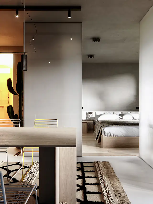 Image showcasing Photo 9 of 12 in A Tiny Russian Apartment Packs a Punch With Pops of ...