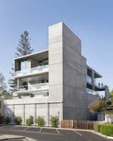 A review view of the structure reveals its monolithic form in concrete.  Photo 3 of 7 in A Net-Zero Building in Silicon Valley Gracefully Encompasses Both Work and Play