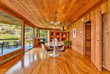 The two-story dwelling was built in 1955 and features an all-redwood interior.
