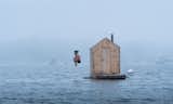  Photo 1 of 9 in A Designer Builds a Scandinavian-Inspired Sauna That Floats Off the Maine Coast