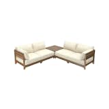 Chicory Modular Teak Outdoor 4-Seater L-Sectional and Storage Coffee Table