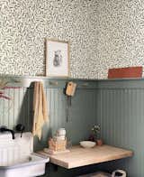 Hygge &amp; West collaborated with Schoolhouse to create this Olive Grove wallpaper in Spruce.