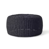 Terra Outdoor Large Barrel Woven Pouf in Charcoal