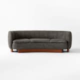 CB2 Muir Grey Woven Curbed Sofa