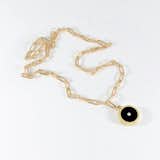 Legier Black Onyx With Diamond Round Stone Signet Pendant and Necklace